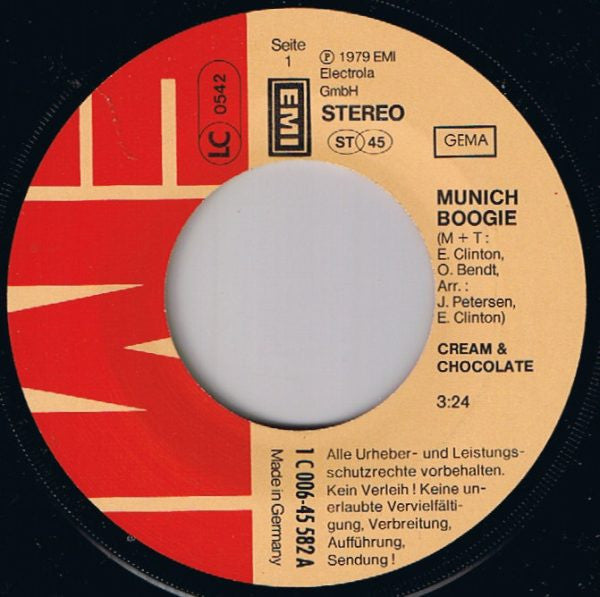 Cream & Chocolate : Munich Boogie (7", Single)