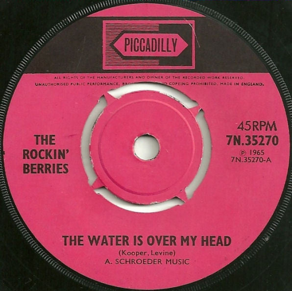 The Rockin' Berries : The Water Is Over My Head / Doesn't Time Fly (7", Single, 4 P)