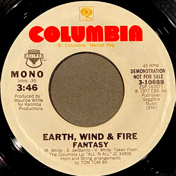 Earth, Wind & Fire : Fantasy  (7", Single, Mono, Promo, Ter)