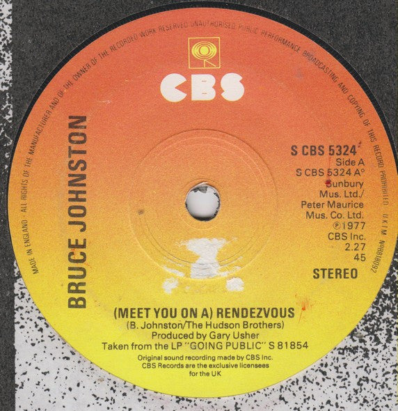 Bruce Johnston : (Meet You On A) Rendezvous (7")