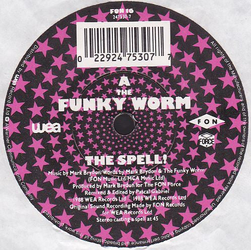 Funky Worm : The Spell! (7", Single)