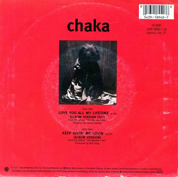 Chaka Khan : Love You All My Lifetime (7")