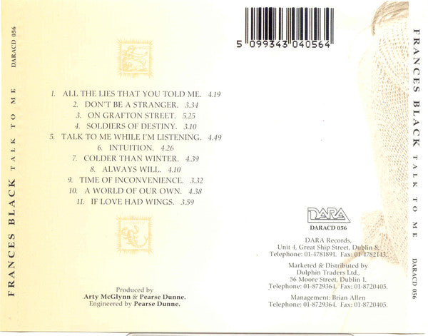 Frances Black : Talk To Me (CD, Album)