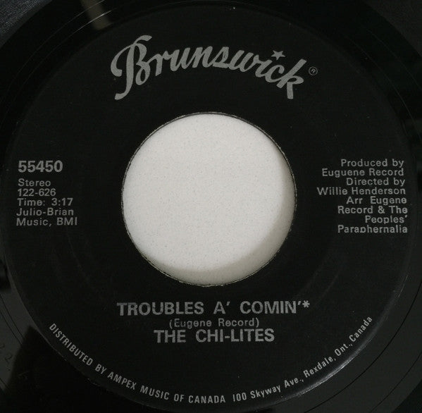 The Chi-Lites : For God's Sake Give More Power To The People / Troubles A' Comin' (7", Single)