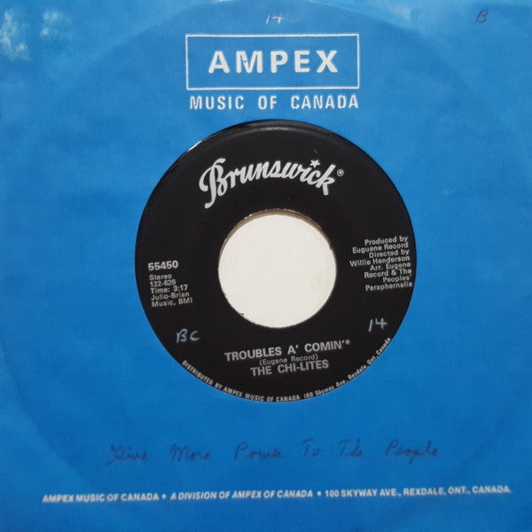 The Chi-Lites : For God's Sake Give More Power To The People / Troubles A' Comin' (7", Single)