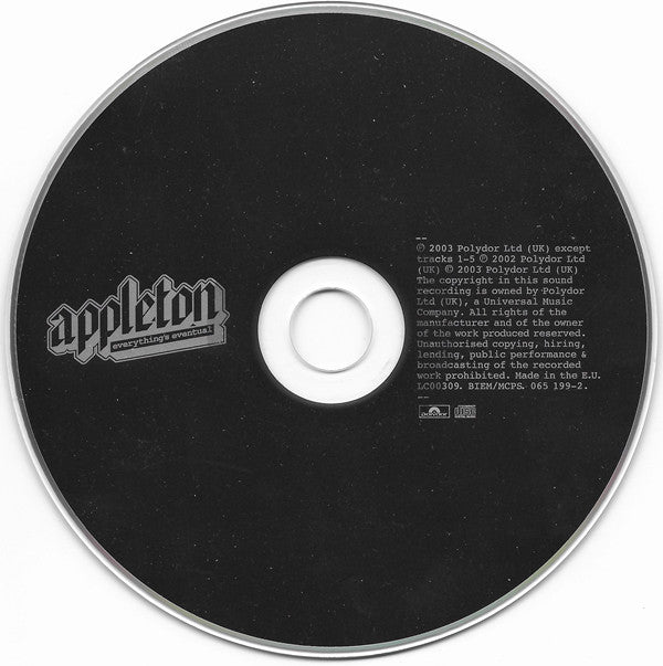 Appleton : Everything's Eventual (CD, Album, S/Edition)