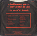 This Year's Blonde : Platinum Pop (7", Single)