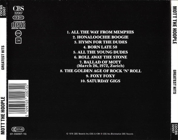 Mott The Hoople : Greatest Hits (CD, Comp)