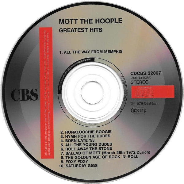 Mott The Hoople : Greatest Hits (CD, Comp)
