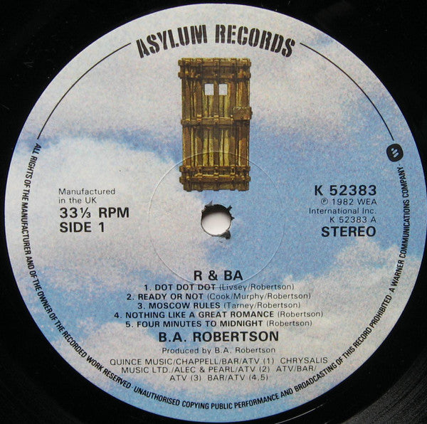 B.A.Robertson* : R&BA (LP, Album)