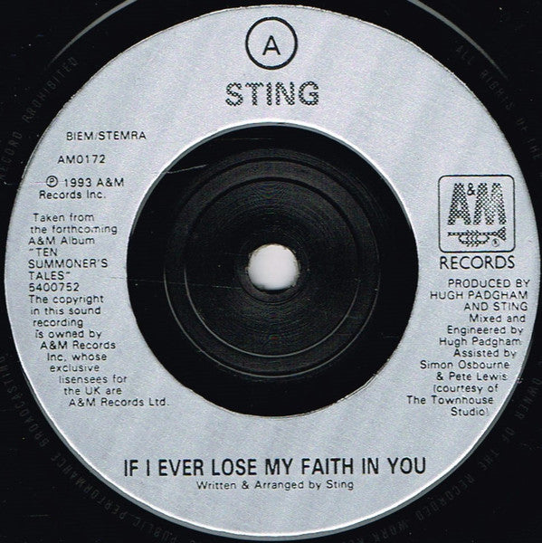 Sting : If I Ever Lose My Faith In You (7", Single, Inj)