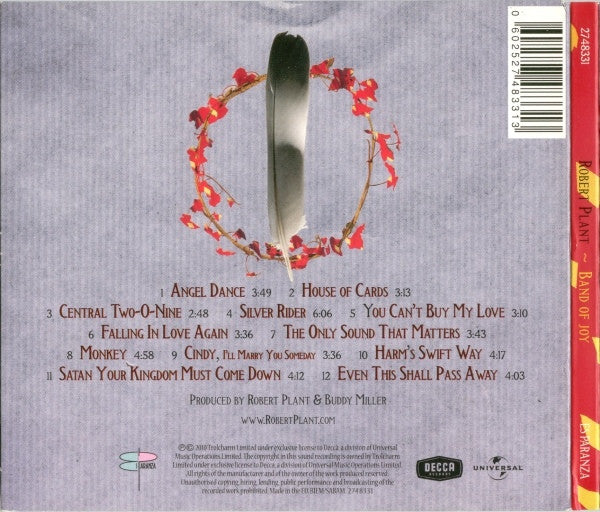 Robert Plant : Band Of Joy (CD, Album, Son)