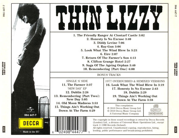 Thin Lizzy : Thin Lizzy (CD, Album, RE, RM)