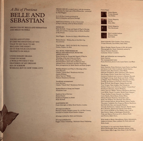 Belle & Sebastian : A Bit Of Previous (LP, Album, GZ )