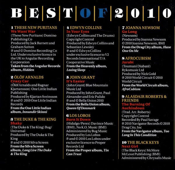 Various : Best Of 2010 (15 Tracks From Uncut's Albums Of The Year) (CD, Comp, Jew)