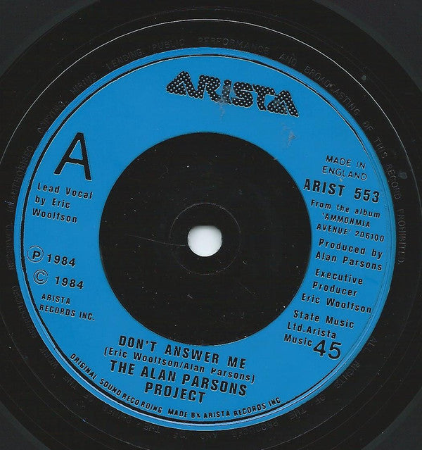 The Alan Parsons Project : Don't Answer Me (7")