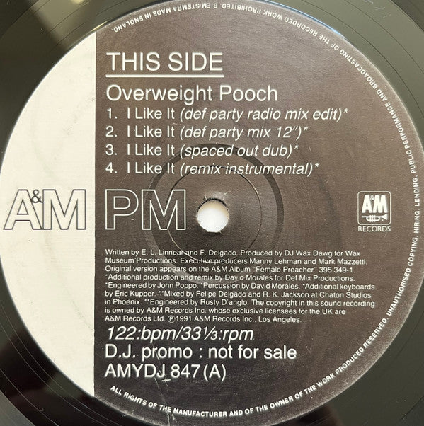 Overweight Pooch Featuring Ce Ce Peniston : I Like It (12", Promo)