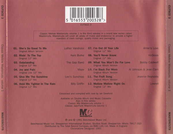 Various : Classic Mellow Mastercuts Volume 1 (CD, Comp, MPO)