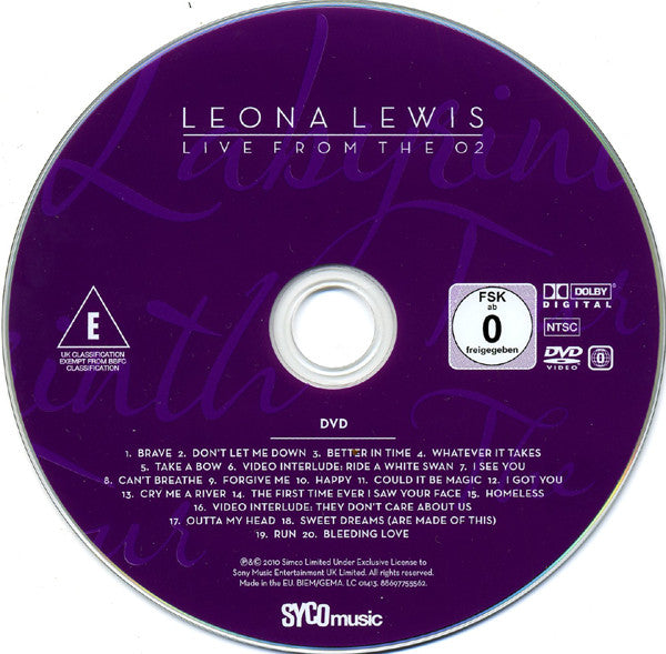 Leona Lewis : The Labyrinth Tour (Live From The O2) (DVD-V, NTSC + CD, Album)