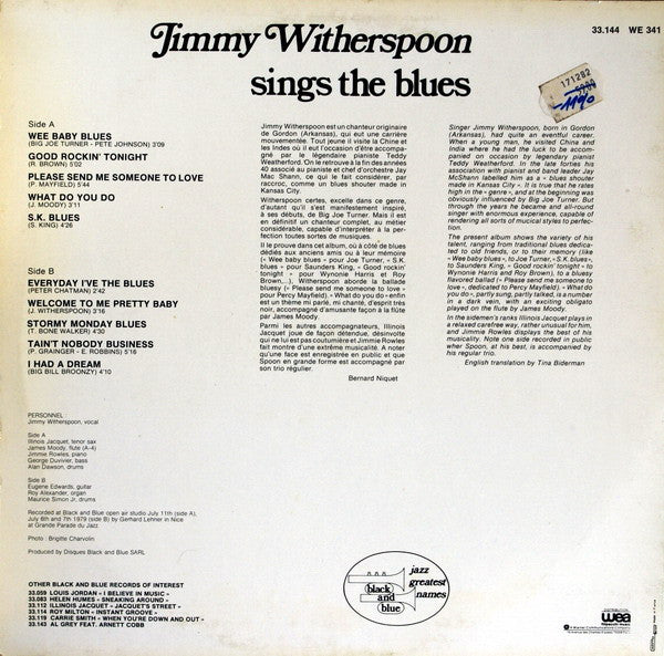 Jimmy Witherspoon : Sings The Blues (LP, Album)