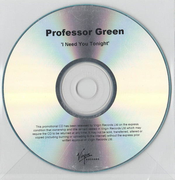 Professor Green feat. Ed Drewett : I Need You Tonight (CDr, Single, Promo)