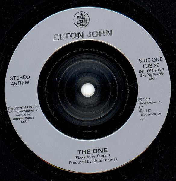 Elton John : The One (7", Single, Sil)