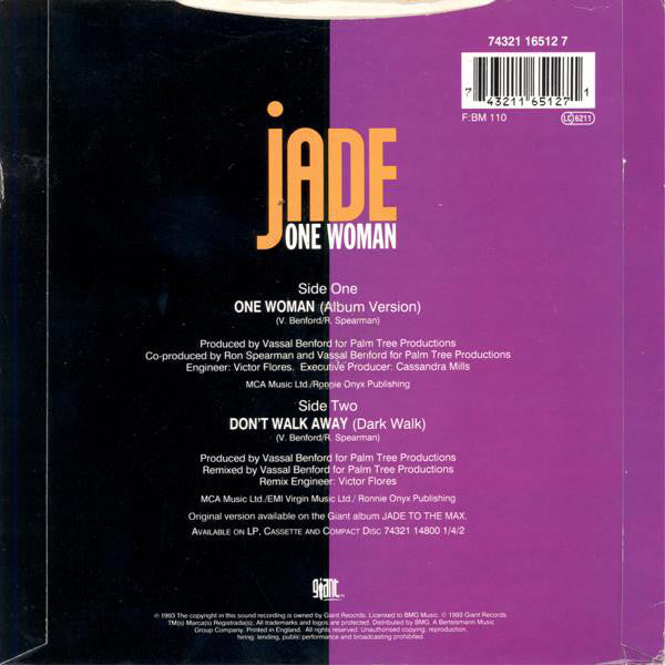 Jade (3) : One Woman (7", Single)