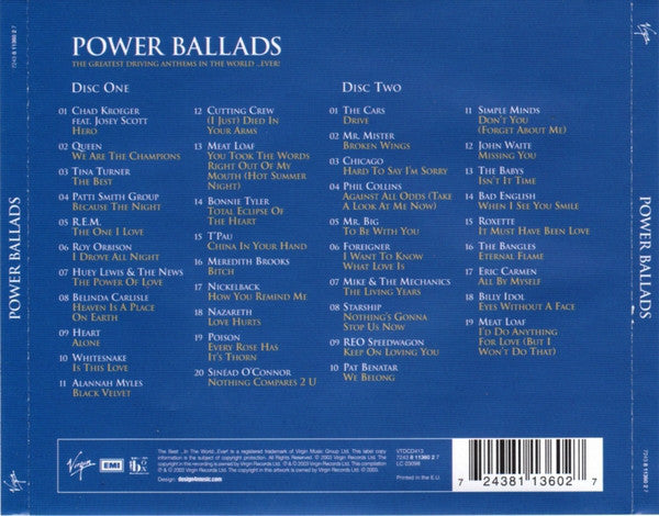 Various : Power Ballads - The Greatest Driving Anthems In The World...Ever! (2xCD, Comp)