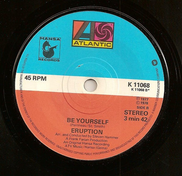 Eruption (4) : I Can't Stand The Rain (7", Single)