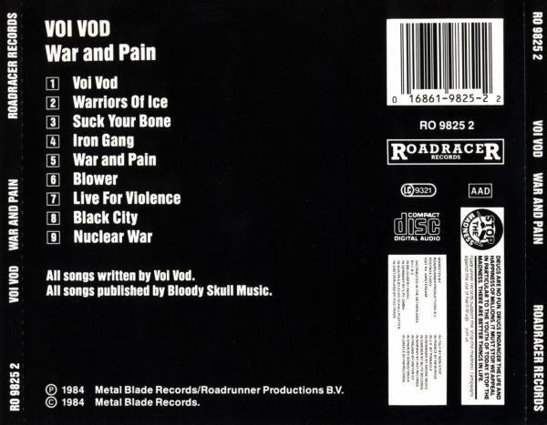 Voïvod : War And Pain (CD, Album, RE)