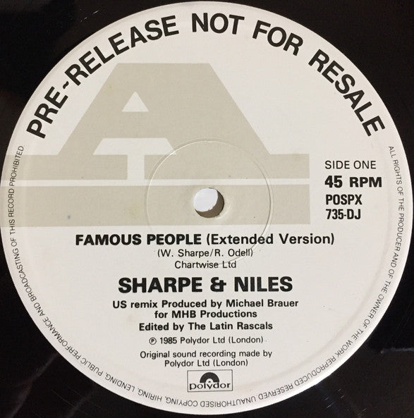 Sharpe & Niles : Famous People (12", Promo)