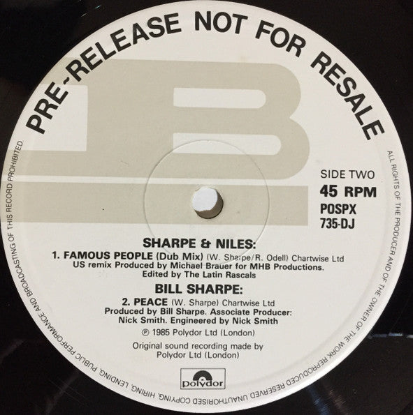 Sharpe & Niles : Famous People (12", Promo)