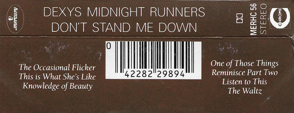 Dexys Midnight Runners : Don't Stand Me Down (Cass, Album)