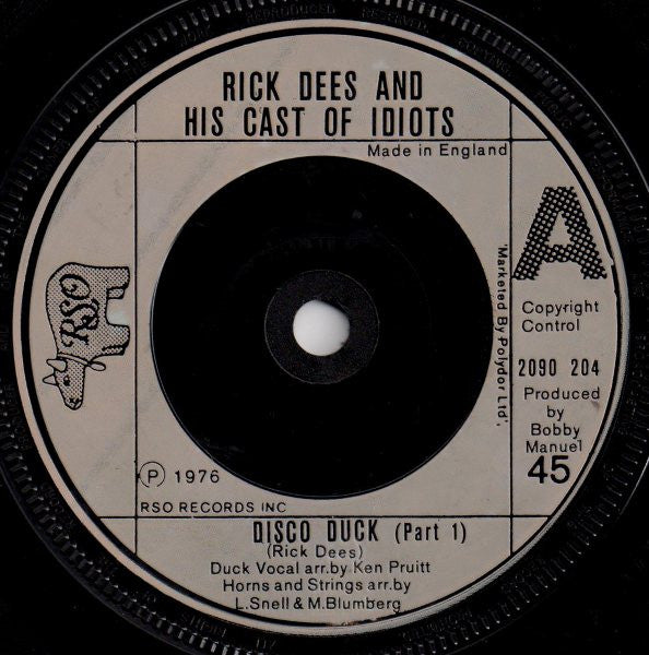 Rick Dees And His Cast Of Idiots* : Disco Duck (7")