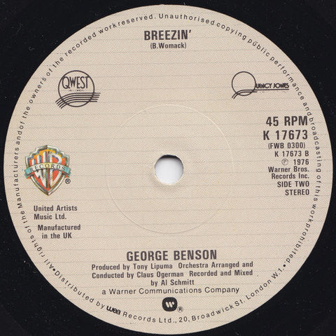 George Benson : Give Me The Night (7", Single)