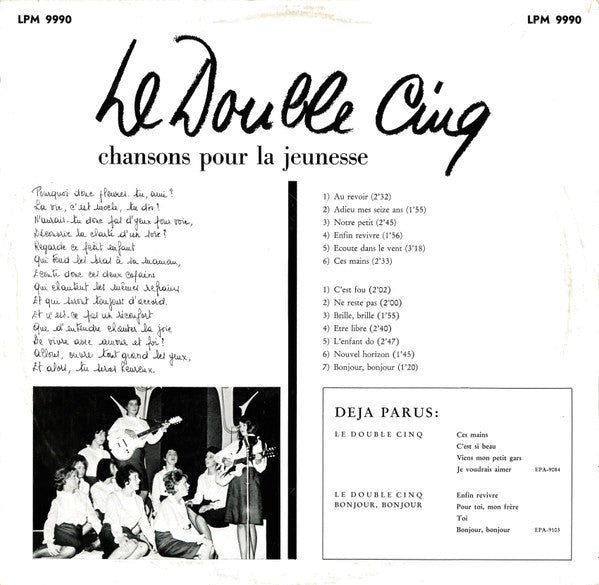 Le Double Cinq : Chansons Pour La Jeunesse (LP, Album, Mono)
