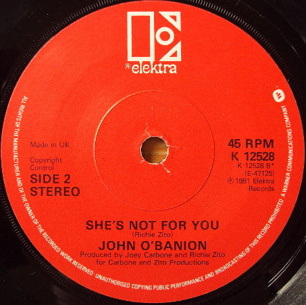 John O'Banion : Love You Like I Never Loved Before (7")