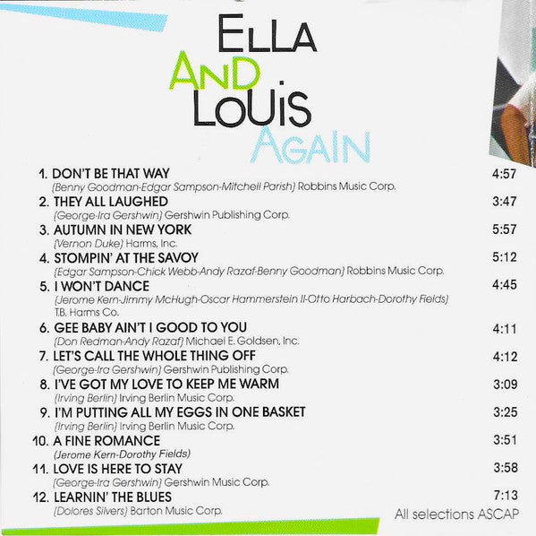Ella Fitzgerald And Louis Armstrong : Ella And Louis Again (CD, Album, RE, RM)
