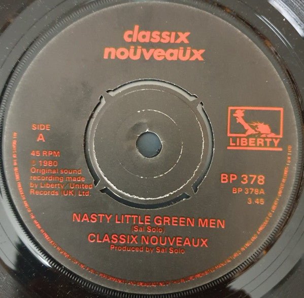 Classix Nouveaux : Nasty Little Green Men (7", Single)