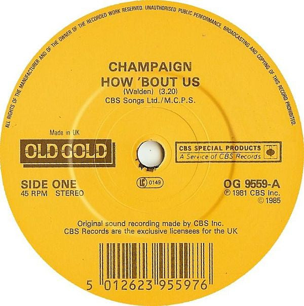 Champaign : How 'Bout Us (7", RE)