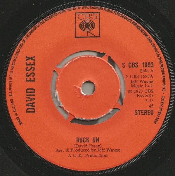 David Essex : Rock On (7", Pus)