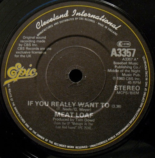 Meat Loaf : If You Really Want To (7", Single)