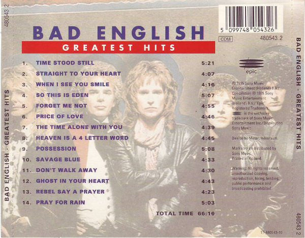 Bad English : Greatest Hits (CD, Comp)