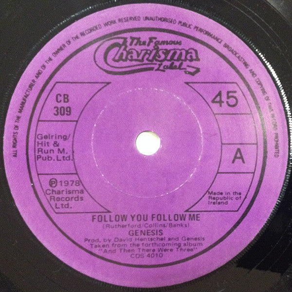 Genesis : Follow You Follow Me (7", Single)