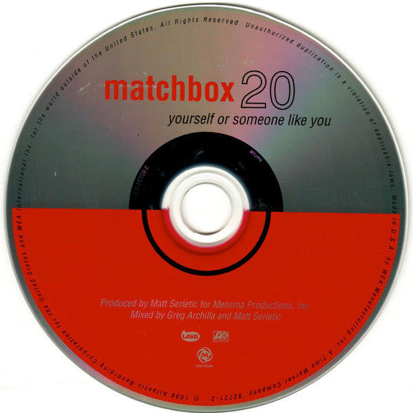 Matchbox Twenty : Yourself Or Someone Like You (CD, Album, RP)