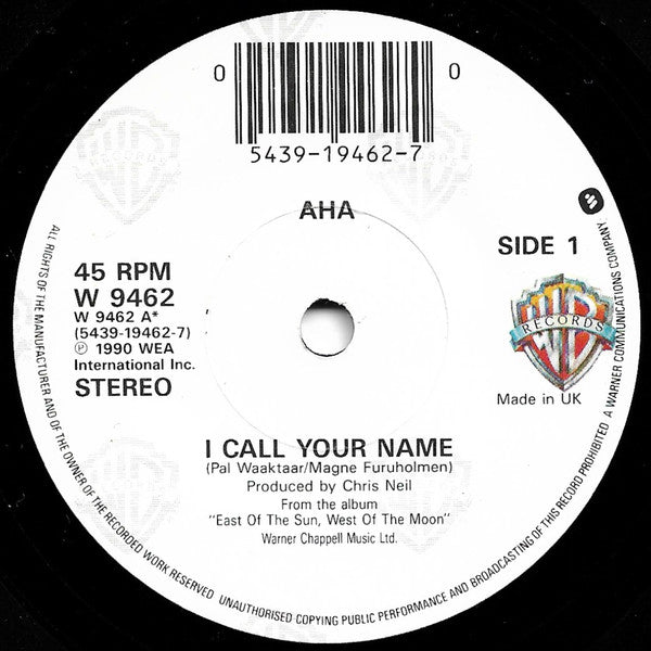 a-ha : I Call Your Name (7", Single)