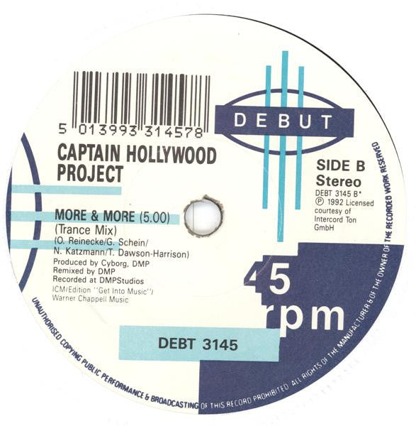 Captain Hollywood Project : More And More (7", Single)