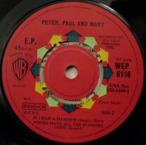 Peter, Paul And Mary* : Peter, Paul And Mary (7", EP, Mono)