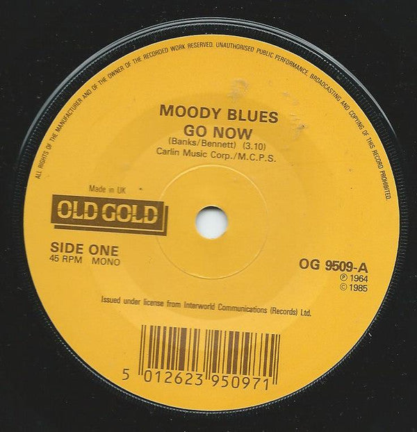 The Moody Blues : Go Now (7", Single, Mono)