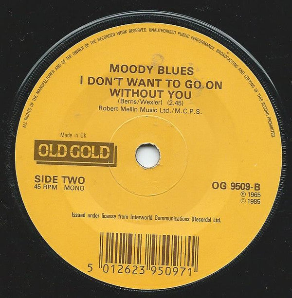 The Moody Blues : Go Now (7", Single, Mono)